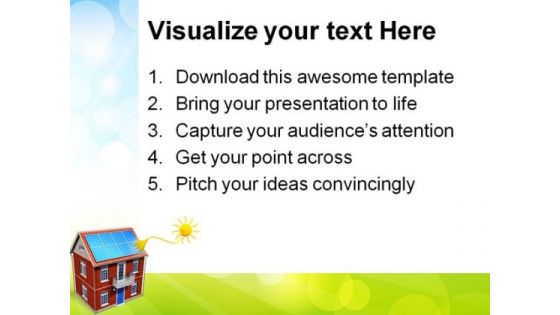House With Solar Batteries Environment PowerPoint Themes And PowerPoint Slides 0411