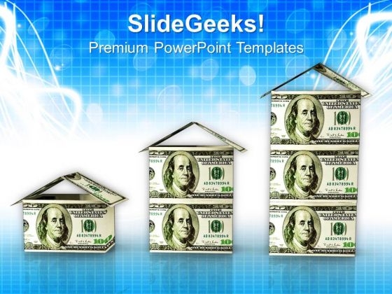 Houses From Dollar Banknotes Business Finance PowerPoint Templates And PowerPoint Themes 1112