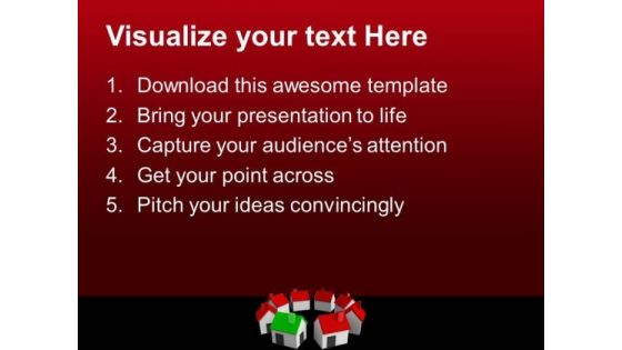 Houses Standing Around Business PowerPoint Templates And PowerPoint Themes 0812