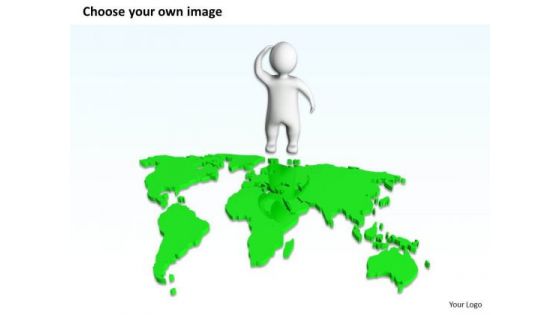 How To Draw Business Process Diagram 3d Man With World Map PowerPoint Slides