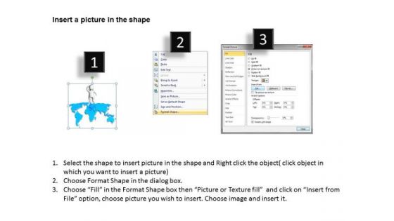 How To Draw Business Process Diagram 3d Man With World Map PowerPoint Slides