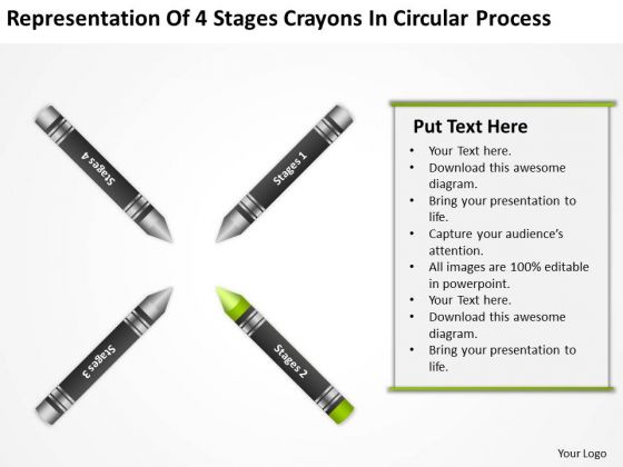 How To Draw Business Process Diagram 4 Stages Crayons Circular Ppt PowerPoint Slides