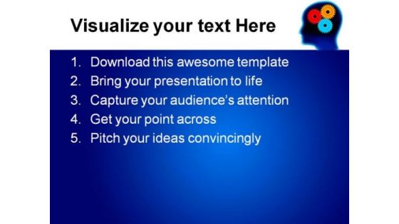 Human Brain With Gears Industrial PowerPoint Themes And PowerPoint Slides 0411