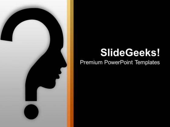 Human Face With Question Mark Design PowerPoint Templates Ppt Backgrounds For Slides 0213