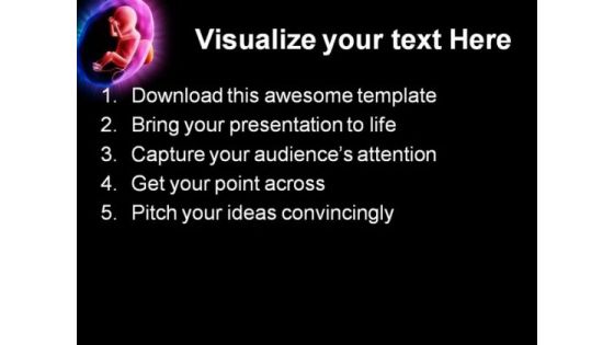 Human Fetus Medical PowerPoint Template 1110