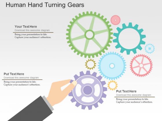 Human Hand Turning Gears PowerPoint Templates