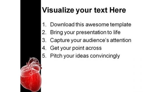 Human Heart Medical PowerPoint Template 0610