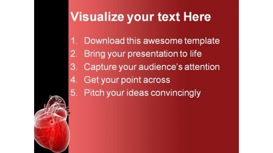 Human Heart Medical PowerPoint Template 0610
