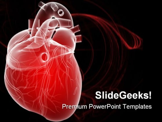 Human Heart Medical PowerPoint Template 0610