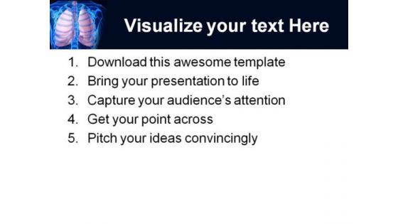 Human Lungs Medical PowerPoint Template 0610