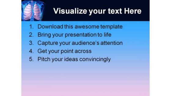Human Lungs Medical PowerPoint Template 0610