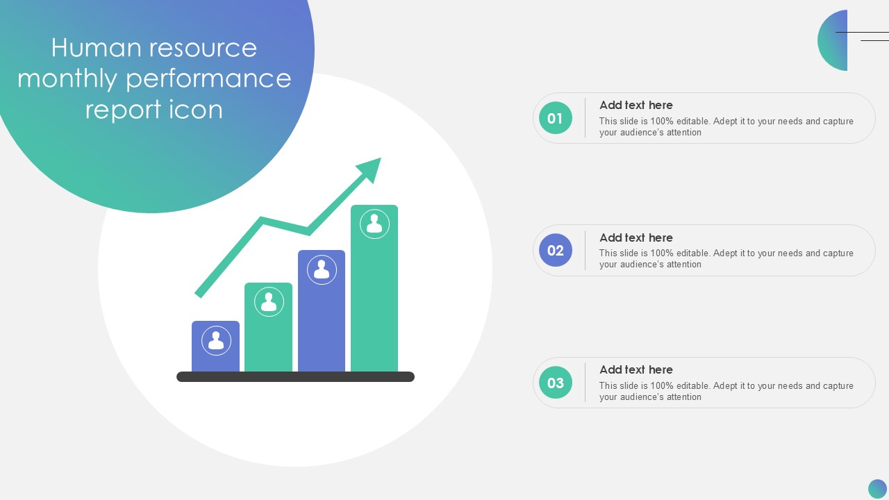 Human Resource Monthly Performance Report Icon PPT Presentation SS