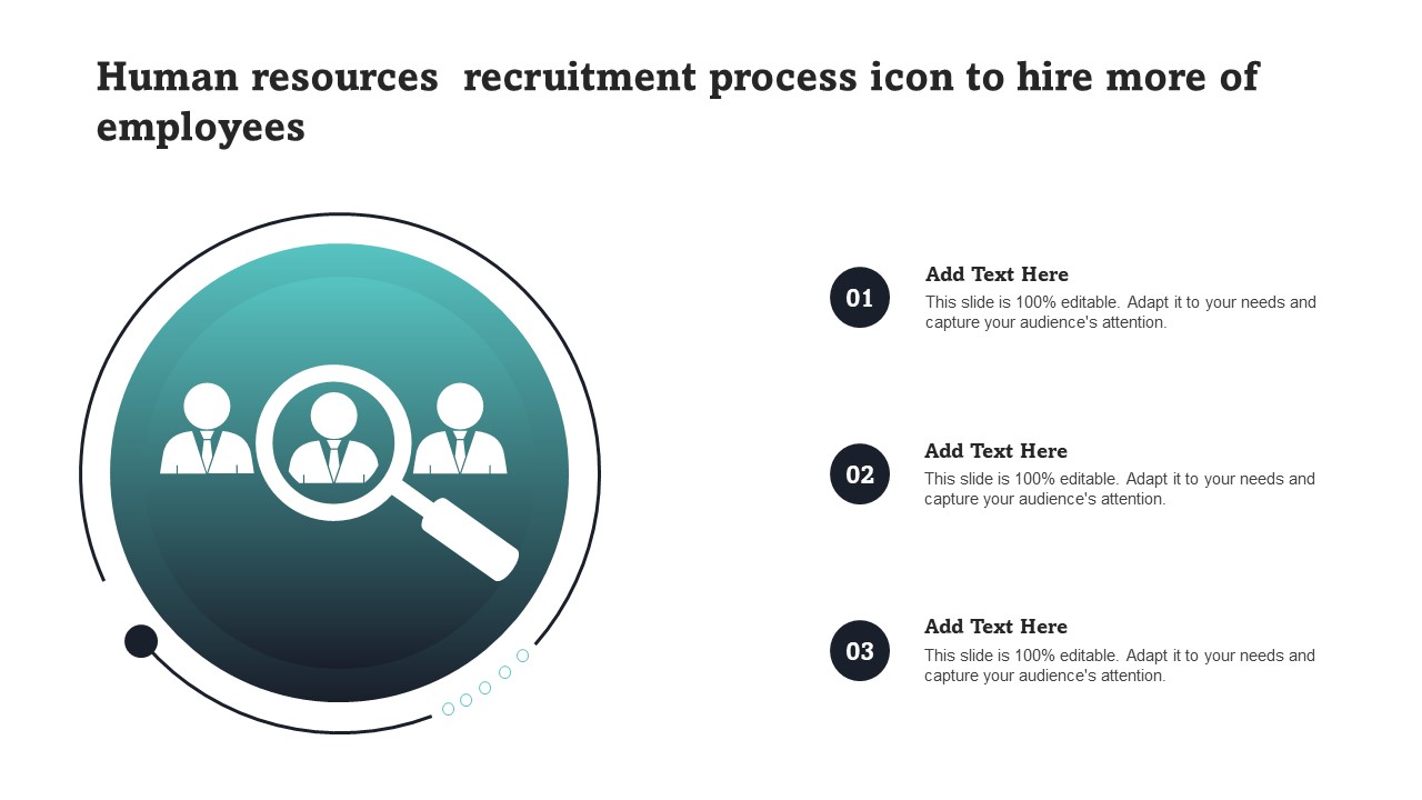 Human Resources Recruitment Process Icon To Hire More Of Employees Information Pdf
