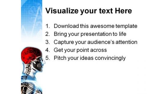 Human Skeleton Science PowerPoint Template 0610