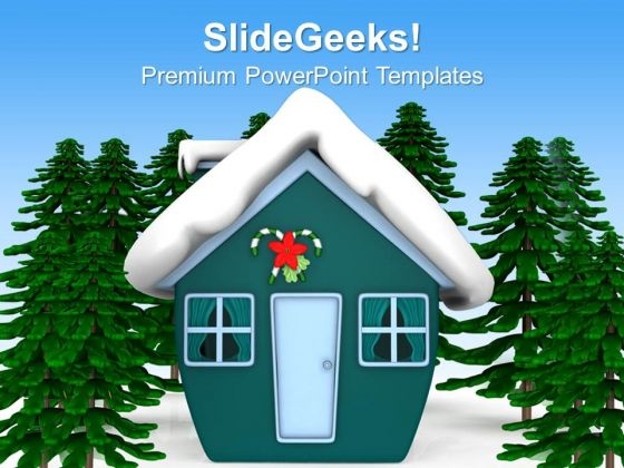 Hut Covered With Snow Winters PowerPoint Templates Ppt Backgrounds For Slides 1212