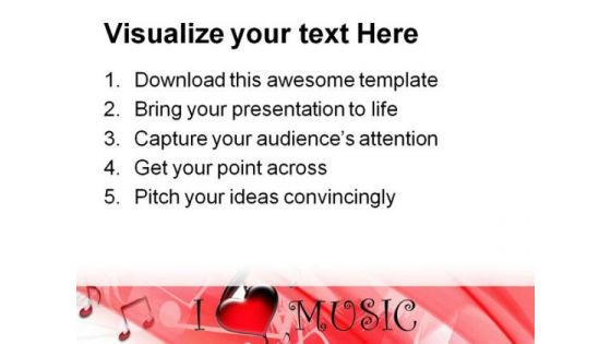 I Love Music Symbol PowerPoint Backgrounds And Templates 1210