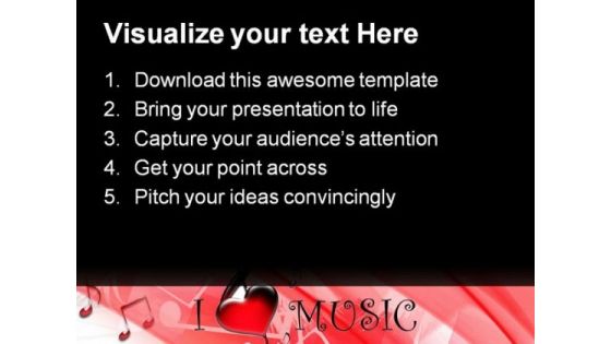 I Love Music Symbol PowerPoint Backgrounds And Templates 1210