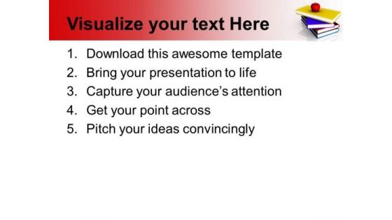 I Love School Books Apple Food Education PowerPoint Templates Ppt Backgrounds For Slides 0113