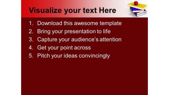 I Love School Books Apple Food Education PowerPoint Templates Ppt Backgrounds For Slides 0113
