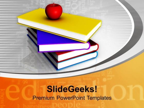 I Love School Food Books Apple PowerPoint Templates Ppt Backgrounds For Slides 0213