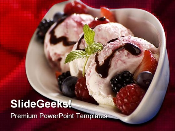 Ice Cream Food PowerPoint Template 0810