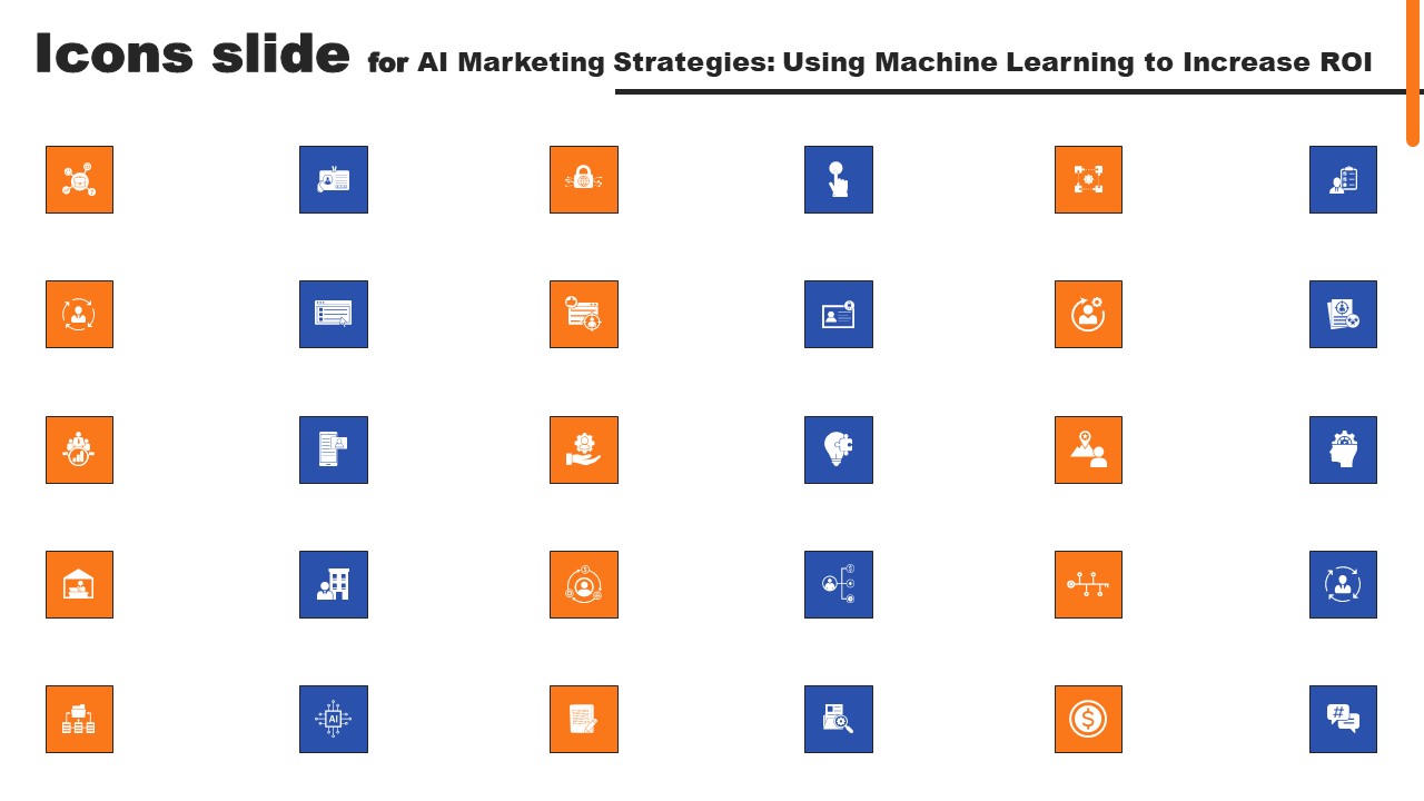 Icons Slide For AI Marketing Strategies Using Machine Learning To Increase ROI Ppt Inspiration Show PDF