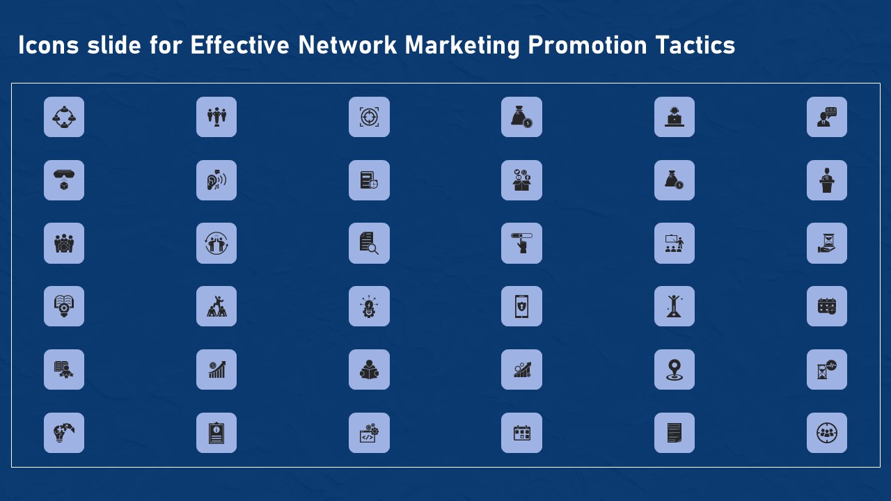 Icons Slide For Effective Network Marketing Promotion Tactics Guidelines Pdf
