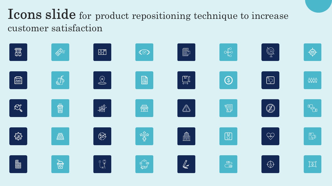 Icons Slide For Product Repositioning Technique To Increase Customer Satisfaction Microsoft Pdf