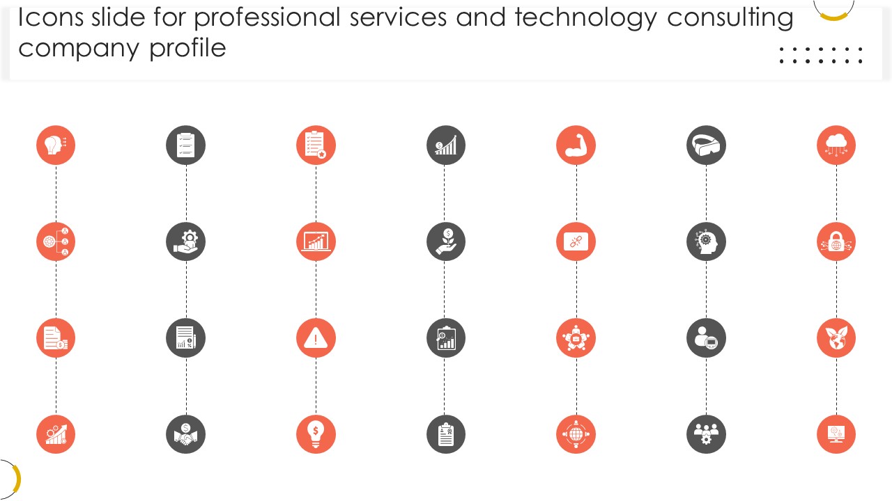 Icons Slide For Professional Services And Technology Consulting Company Profile Ppt Example CP SS V