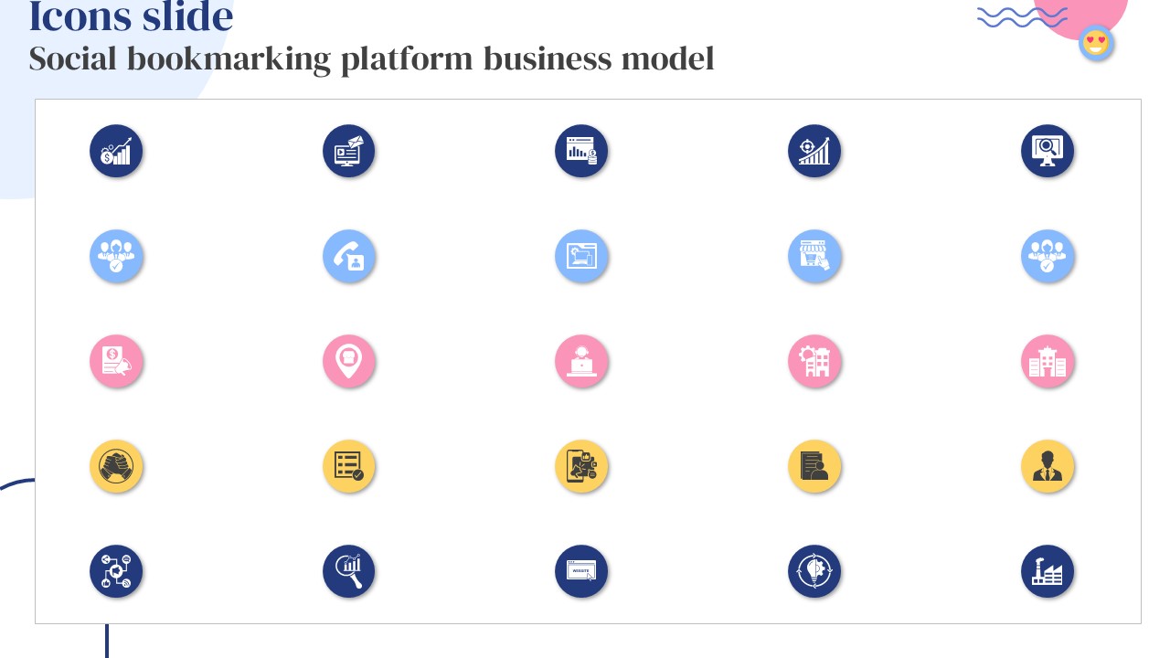 Icons Slide Social Bookmarking Platform Business Model BMC SS V
