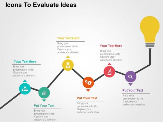 Icons To Evaluate Ideas PowerPoint Template