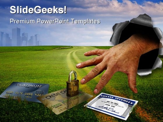 Identity Theft Secuirty PowerPoint Background And Template 1210