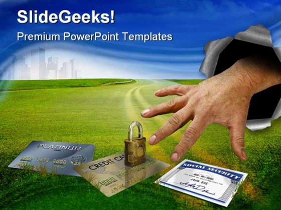 Identity Theft Security PowerPoint Template 1110