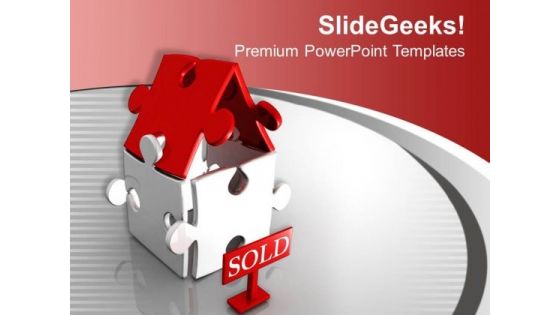 Iillustration Of Sold Out House PowerPoint Templates Ppt Backgrounds For Slides 1212