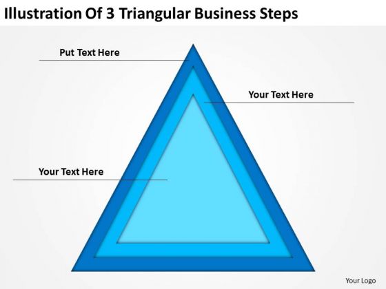 Illustration Of 3 Triangular Business Steps Plan PowerPoint Templates