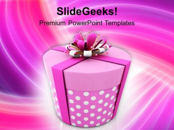 Illustration Of Christmas Gift PowerPoint Template 1113