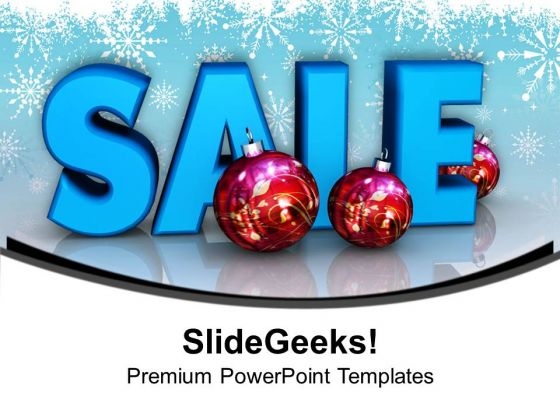 Illustration Of Christmas Sale With Xmas Balls PowerPoint Templates Ppt Backgrounds For Slides 0113