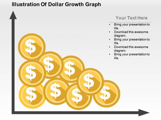 Illustration Of Dollar Growth Graph PowerPoint Template