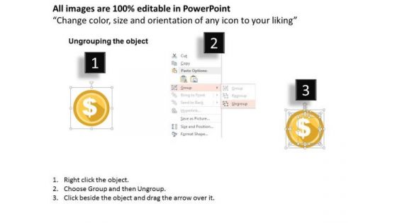 Illustration Of Dollar Growth Graph PowerPoint Template