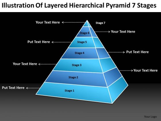 Illustration Of Layered Hierarchical Pyramid 7 Stages Best Business Plan PowerPoint Templates