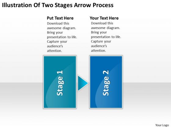 Illustration Of Two Stages Arrow Process Schematic PowerPoint Templates