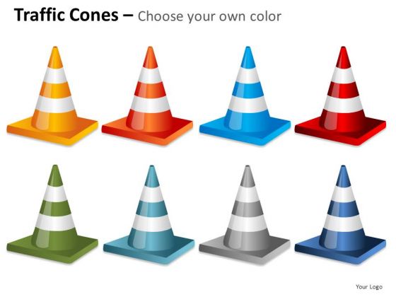 Illustration Traffic Cones PowerPoint Slides And Ppt Diagram Templates