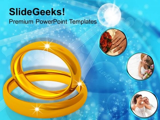 Image Of Golden Wedding Rings PowerPoint Templates Ppt Backgrounds For Slides 0213