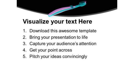Image Of Green And Pink Toothbrush PowerPoint Templates Ppt Backgrounds For Slides 0713