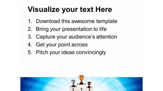 Image Of Winner Trophies Podium PowerPoint Templates Ppt Backgrounds For Slides 0113