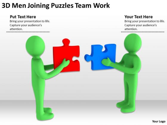 Images Of Business People 3d Men Joining Puzzles Team Work PowerPoint Slides