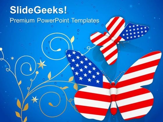 Independence Concept With Flying Butterflies PowerPoint Templates Ppt Backgrounds For Slides 0913