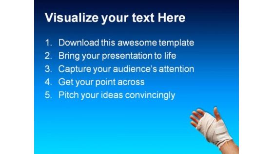 Injured Hand Medical PowerPoint Themes And PowerPoint Slides 0411