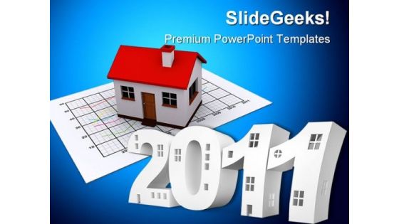 Inscription Stylized House Realestate PowerPoint Background And Template 1210