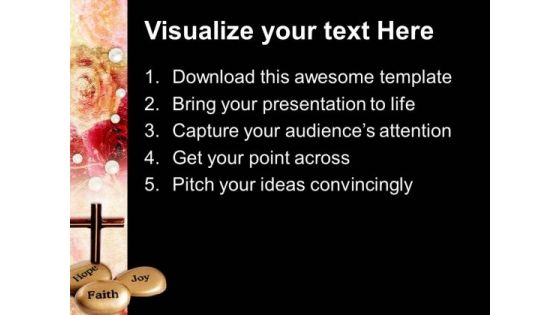 Inspirational Stones With Cross Sermon PowerPoint Templates And PowerPoint Themes 0712